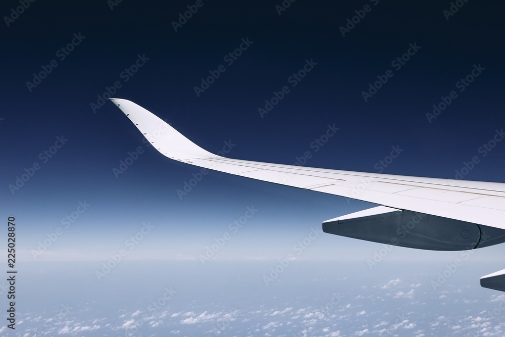 Naklejka premium Wing of modern airplane