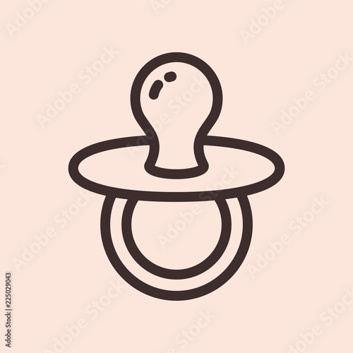 Baby Pacifier Minimalistic Flat Line Stroke Icon Pictogram Symbol