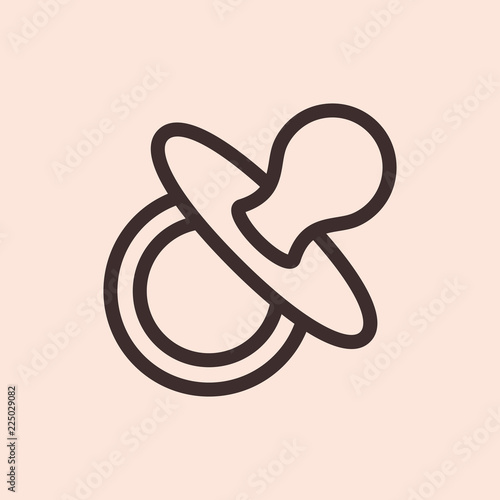 Baby Pacifier Minimalistic Flat Line Stroke Icon Pictogram Symbol