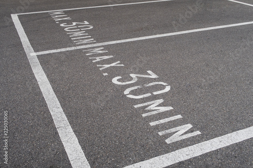 Parking lot in Switzerland: maximal parking time is 30 minutes