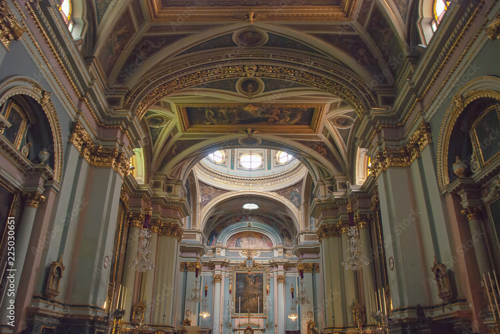 Interior of the Church of St Francis of Assisi in Valletta, Malta