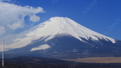富士山と青空 山梨県 日本