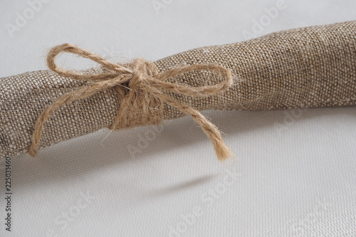 bow knot, jute twine, sackcloth