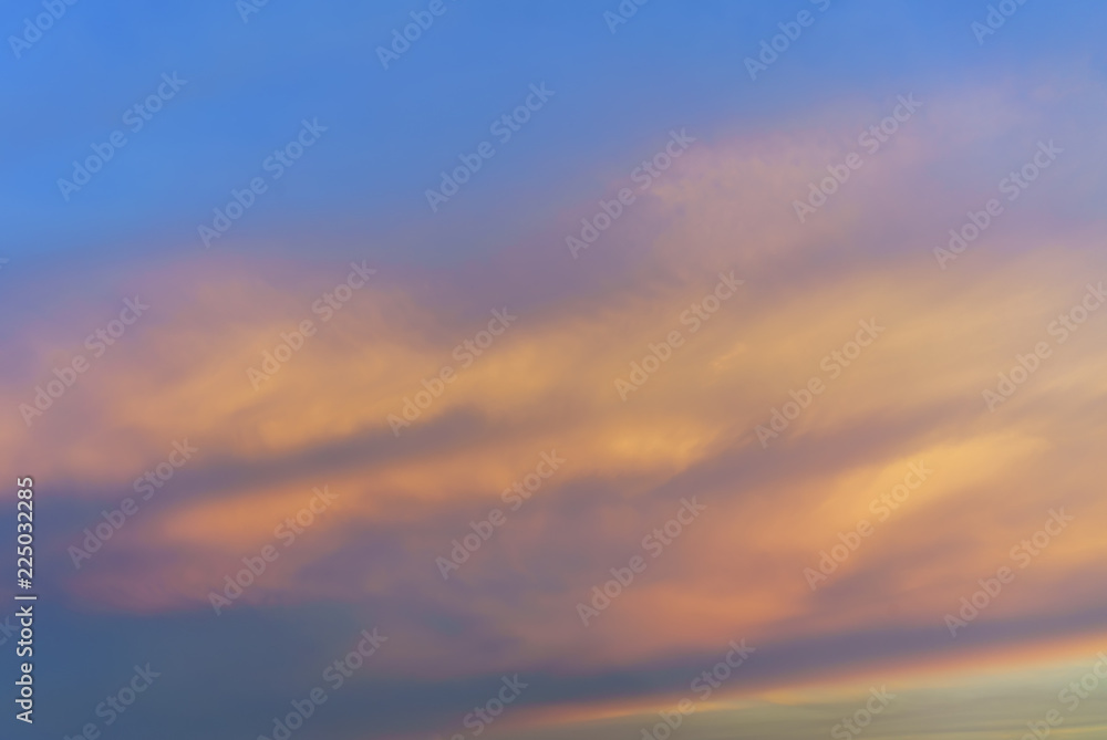 The beauty of colorful clouds in twilight for background