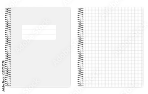 Wire bound grid lined letter format copybook, template