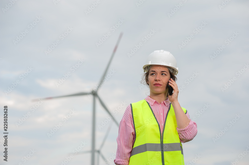 Concept of engineers and windmills Concept of engineers and windmills