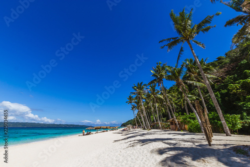 View of the Puka Beach, in Boracay, Philippines photo