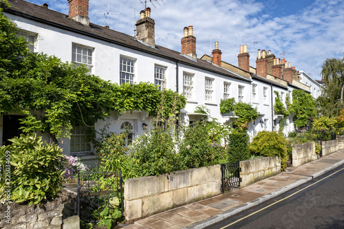 Typical English row of terraced cottages photo