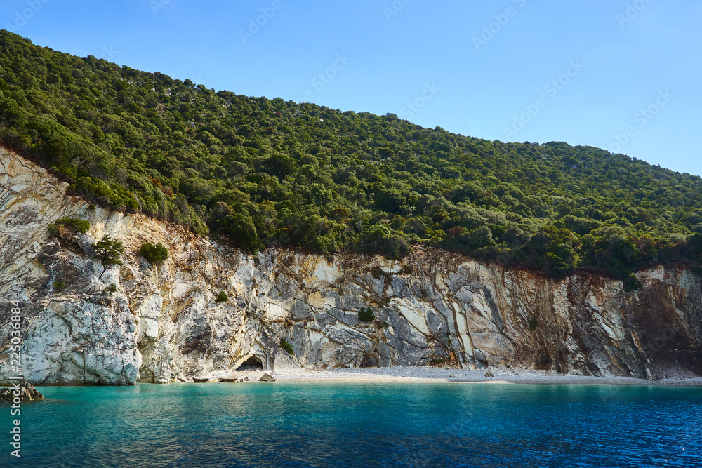 Wild beach on trip from Lefkada to Kalamos island