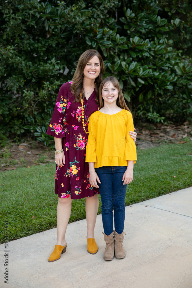 Mother and Tween Daughter Outside Mother and Tween Daughter Outside