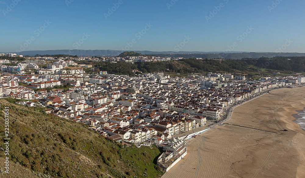 Top View of a Portuguese Beach Called Nazareth
