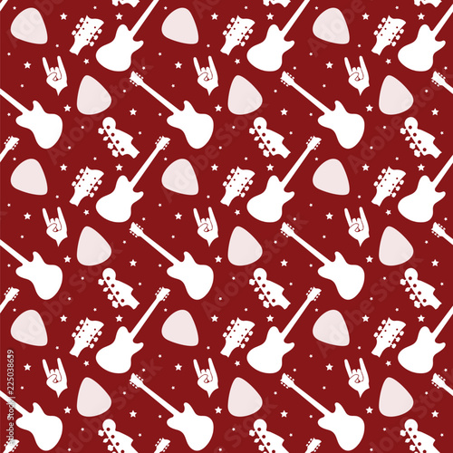 Music elements background. Guitar, bass, pick, rock