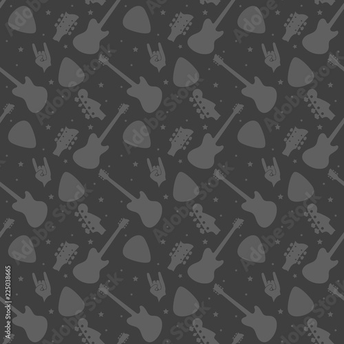 Music elements background. Guitar, bass, pick, rock