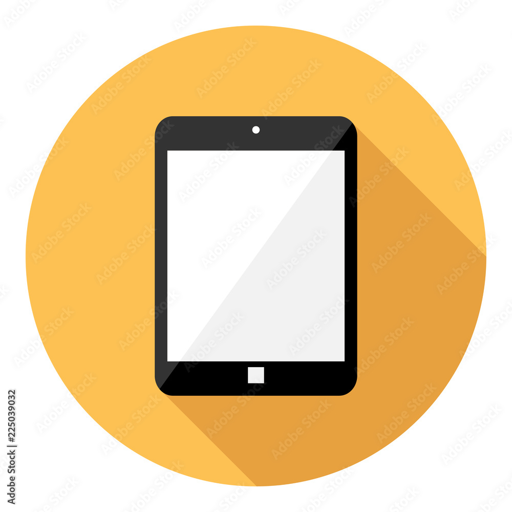 Tablet computer icon. Flat design style modern vector illustration. Isolated on stylish color background. Flat long shadow icon. Elements in flat design. Tablet computer icon. Flat design style modern vector illustration. Isolated on stylish color background. Flat long shadow icon. Elements in flat design.