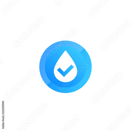 water vector icon with check mark