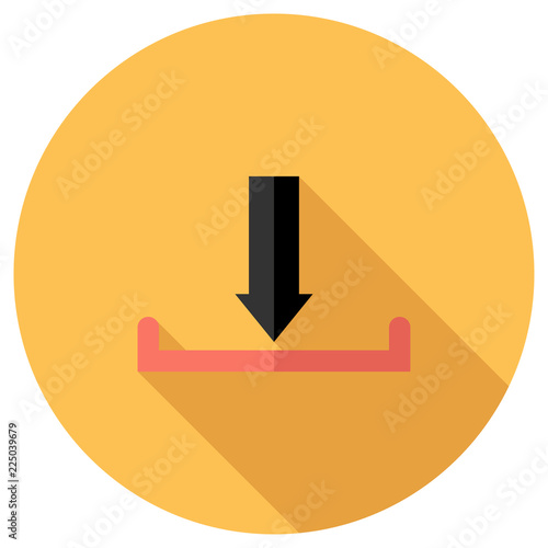 download button icon.  Elements in flat design.