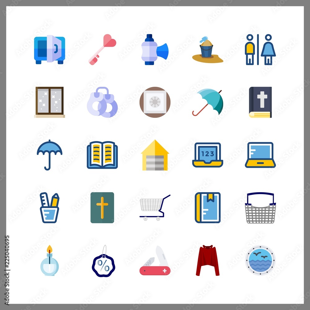 25 open icon. Vector illustration open set. toilet and notebook icons for open works 25 open icon. Vector illustration open set. toilet and notebook icons for open works