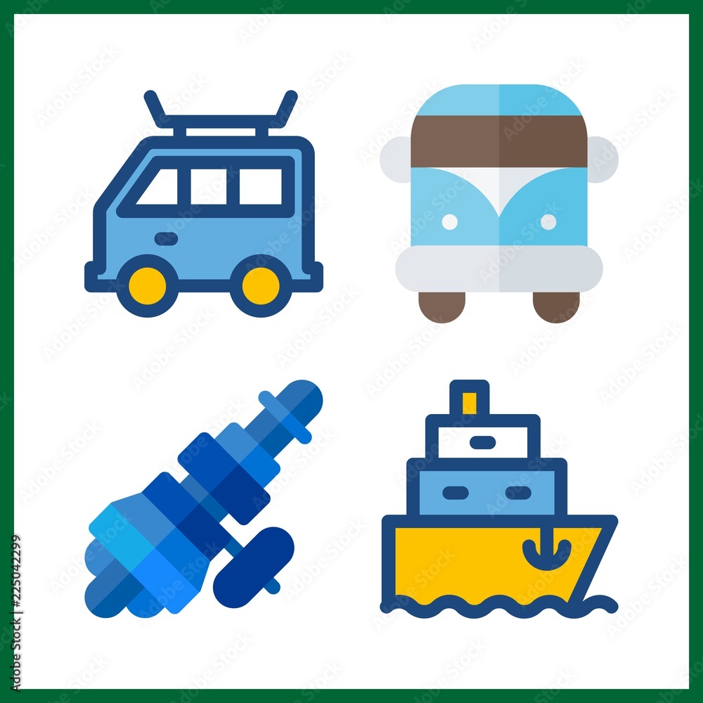 4 logistic icon. Vector illustration logistic set. van and distribution icons for logistic works 4 logistic icon. Vector illustration logistic set. van and distribution icons for logistic works