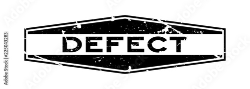 Grunge black defect word hexagon rubber seal stamp on white background
