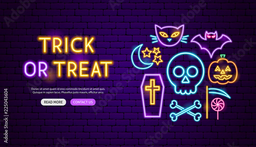 Trick or Treat Neon Banner Design