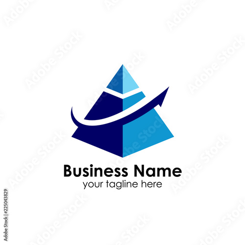 business pyramid logo design template. business marketing and finance logo design