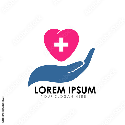 heart care logo design template