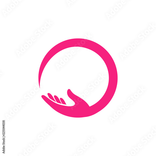 hand care logo design template. hand care vector icon illustration photo