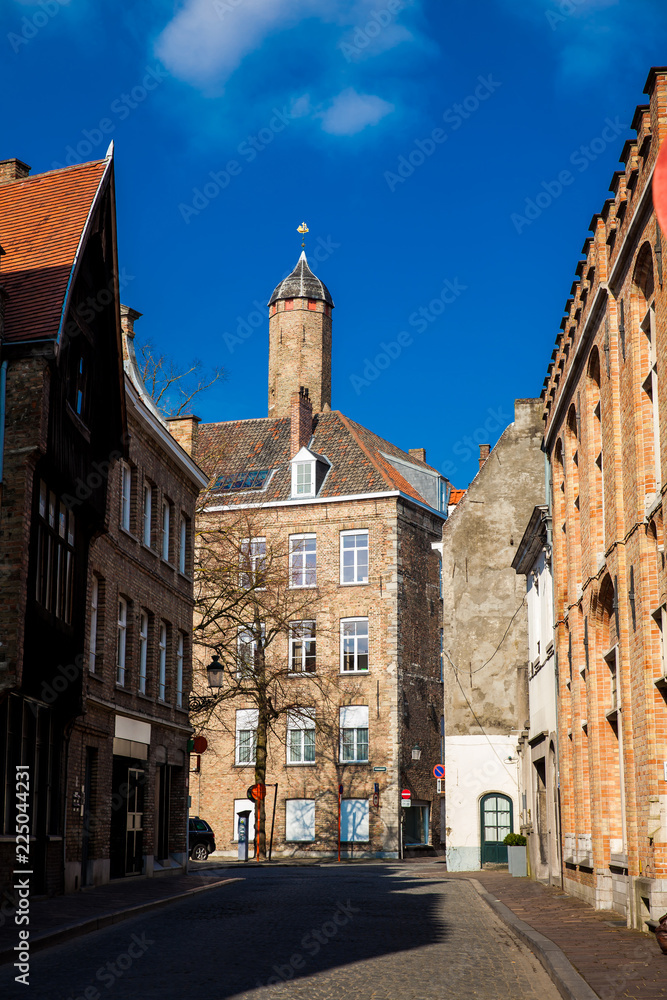 The beautiful streets of the historical town of Bruges