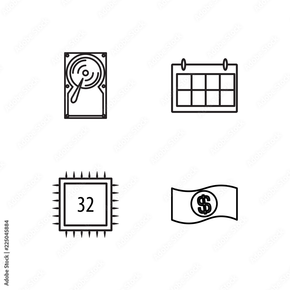 business simple outlined icons set business simple outlined icons set