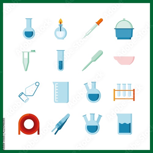 scientific icon. test tube and retort vector icons in scientific set. Use this illustration for scientific works.