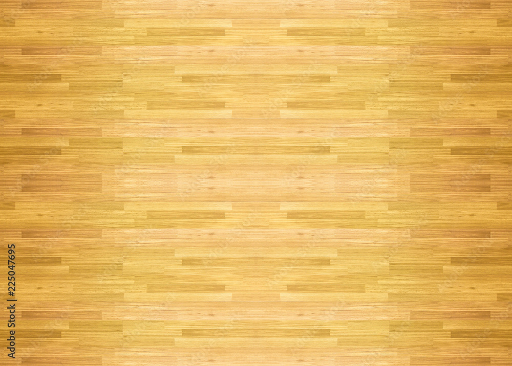 Hardwood maple basketball court floor viewed from above. Hardwood maple basketball court floor viewed from above.