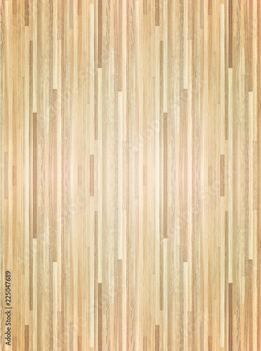 Hardwood maple basketball court floor viewed from above.