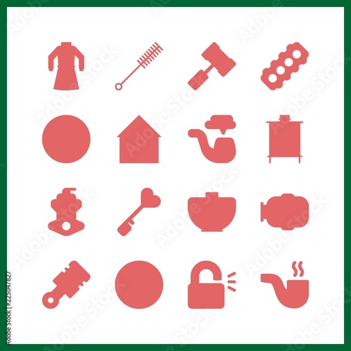 iron icons set. kitchen, rod, underground and reflective graphic works