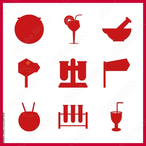 9 preparation icons set