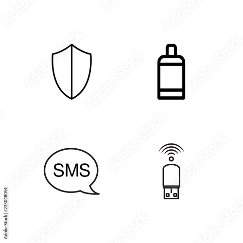 business simple outlined icons set