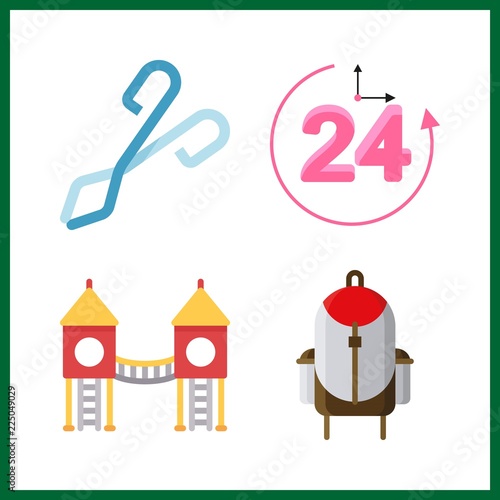 4 education icons set