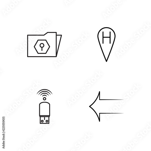 business simple outlined icons set