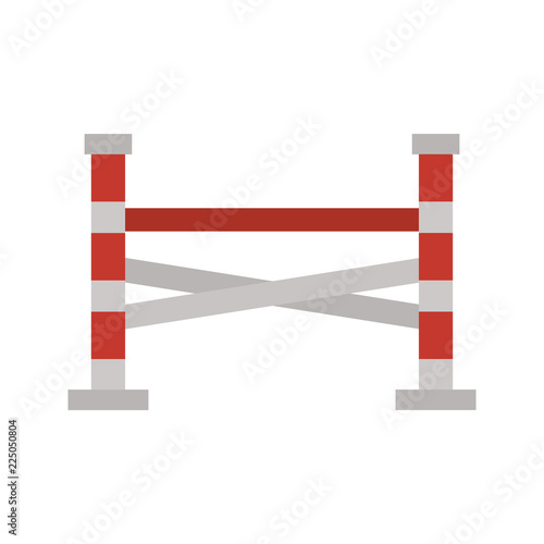 Horse racing barrier color flat icon