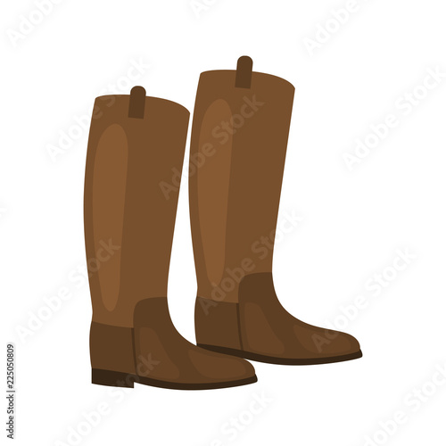 Horse Jockey Boots color vector icon. Flat design