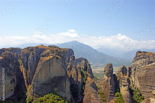Beautiful Landscape view of the amazing mountains and rocks in Meteora, Greece