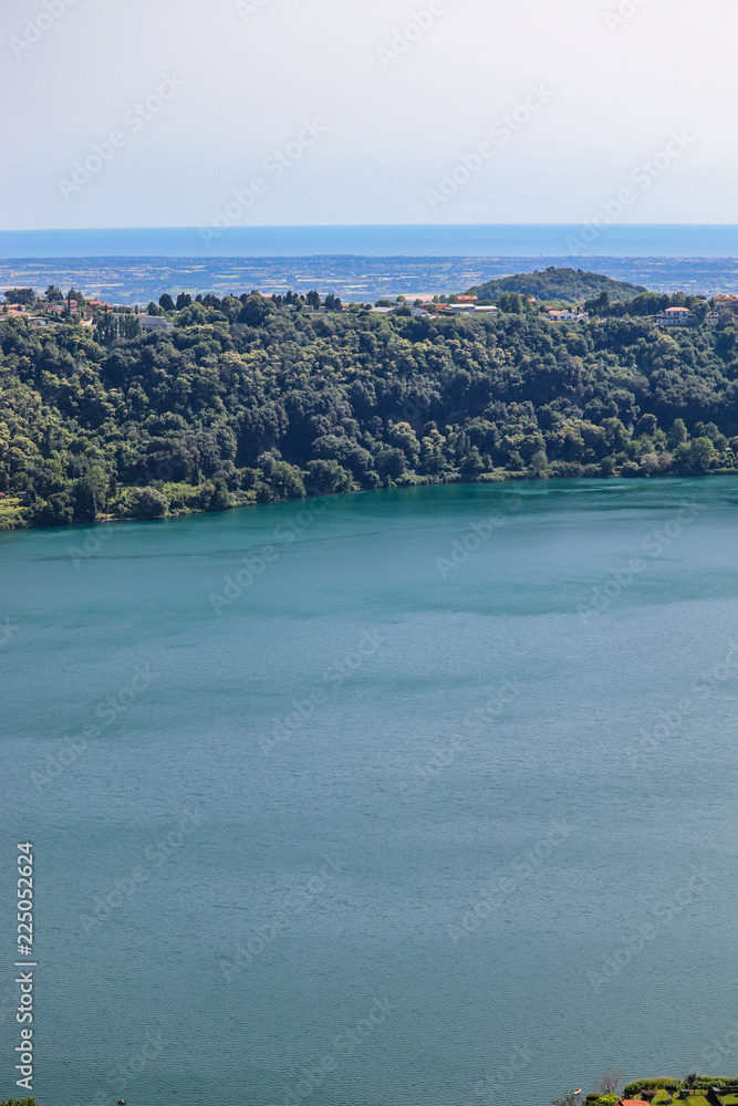 lake and city of Nemi in the province of Rome