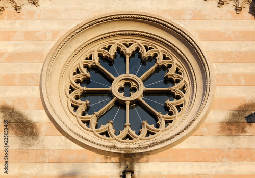 Rose Window of the Duomo of Valvasone. Italy