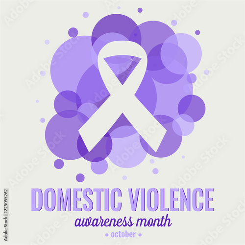 Domestic violence awareness month card or background. vector illustration.