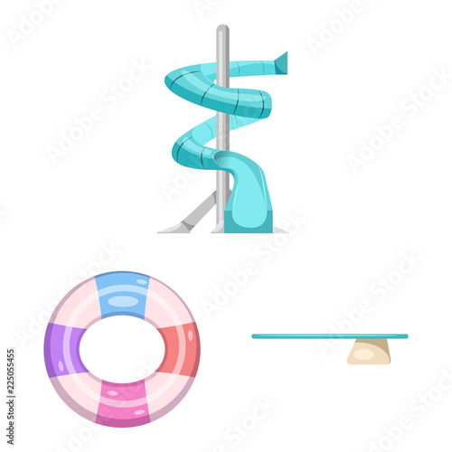 Isolated object of pool and swimming icon. Collection of pool and activity vector icon for stock.