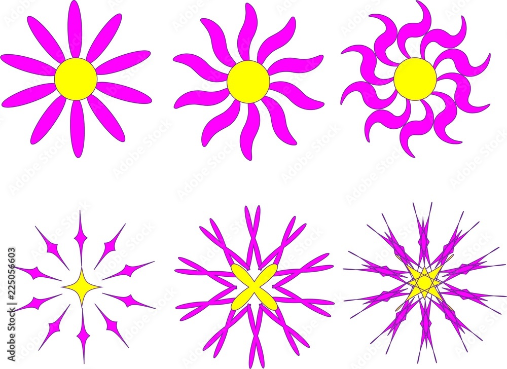 Fototapeta premium pink and yellow flower variations