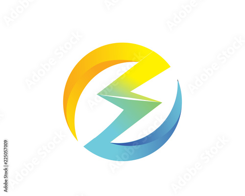 Renewable Energy Electricity Logo In Isolated Background