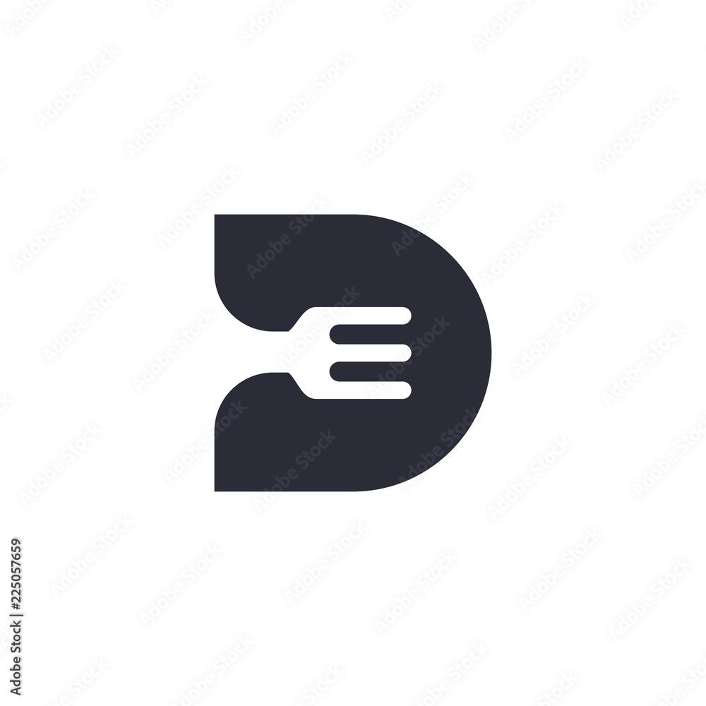 Letter D Fork Equipment Menu Restaurant Creative Abstract Icon Logo Design Template Element Vector Letter D Fork Equipment Menu Restaurant Creative Abstract Icon Logo Design Template Element Vector