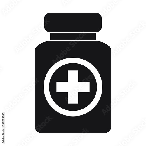 Pills bottle icon. Health Care Vector illustration