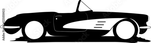 1960 car cabrio for black and white logo