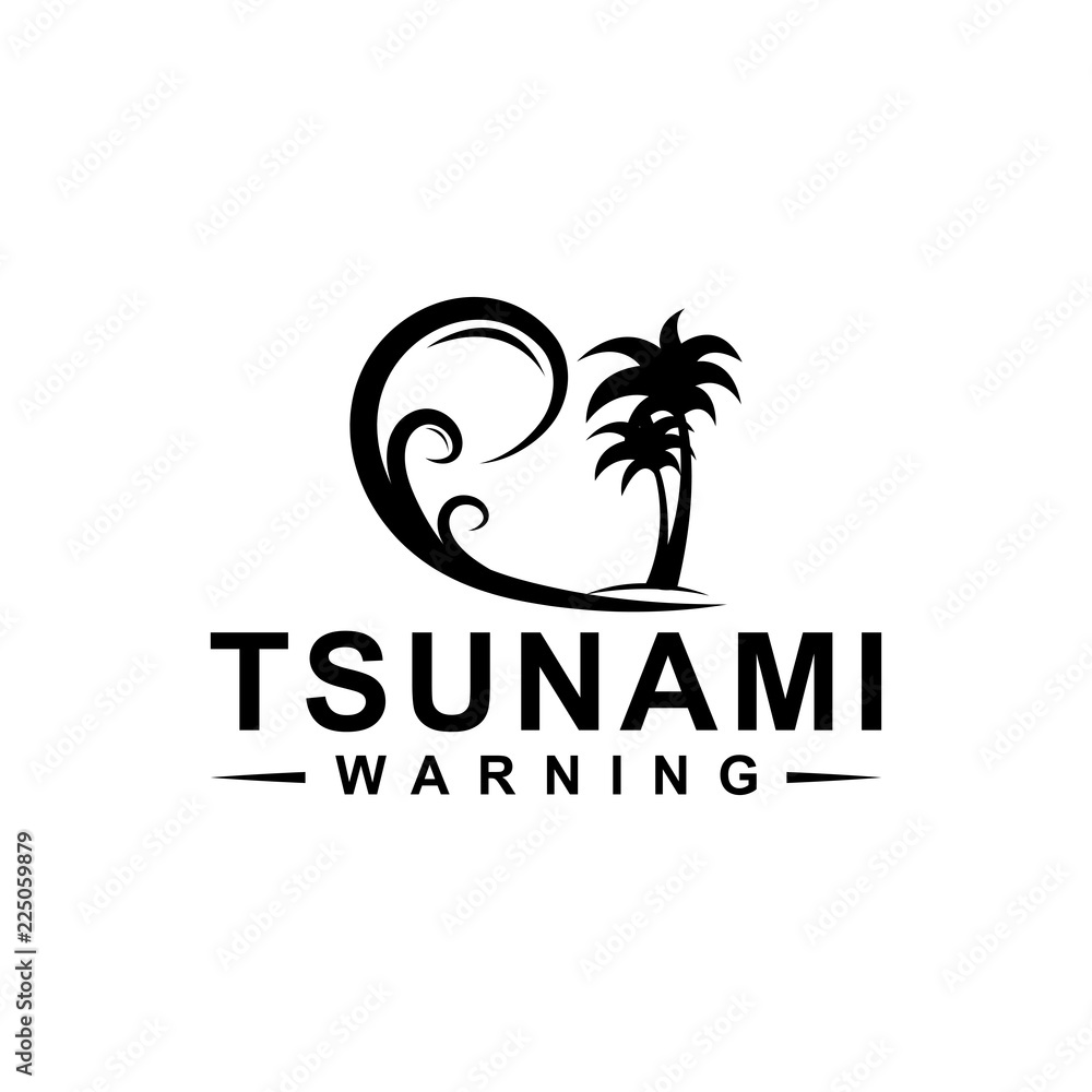 tsunami logo design, vector, icon, template